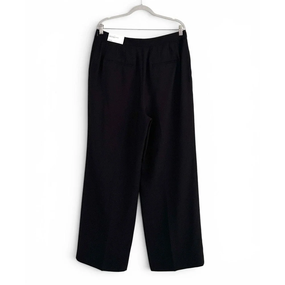 Ann Taylor Women's Size 12 Black High Rise Wide Leg Full Length Sailor Pants NWT